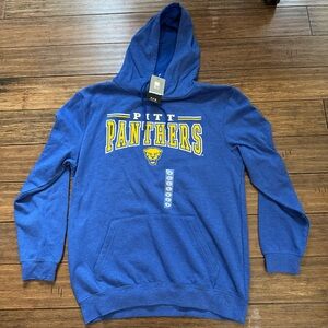 NWT Men's Colosseum Royal Pitt Panthers Pullover Hoodie Sweatshirt Size L